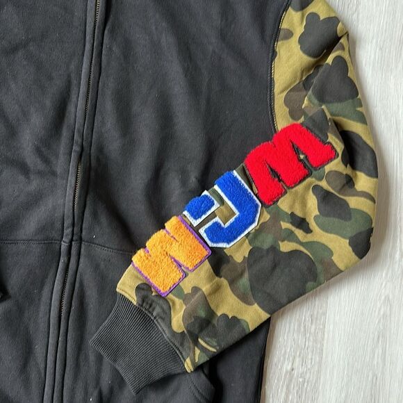 A Bathing Ape BAPE Shark Full Zip Hoodie Camo Hood 'Black’ NWT in packaging. - Picture 4 of 7